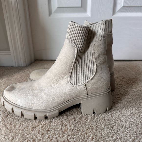 Women's Cream Ankle Boots - 10M - Picture 1 of 3